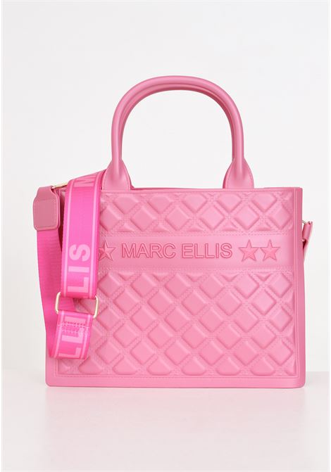 Pink women's bag with quilted design Flat Buby M MARC ELLIS | FLAT BUBY MAURORA PINK/LIGHT GOLD